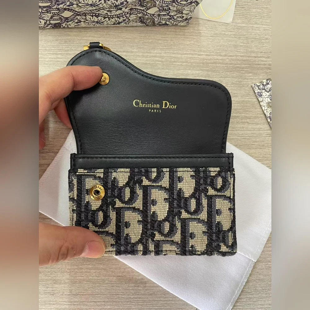 Dior Saddle Jasmine Gusset Card Holder
